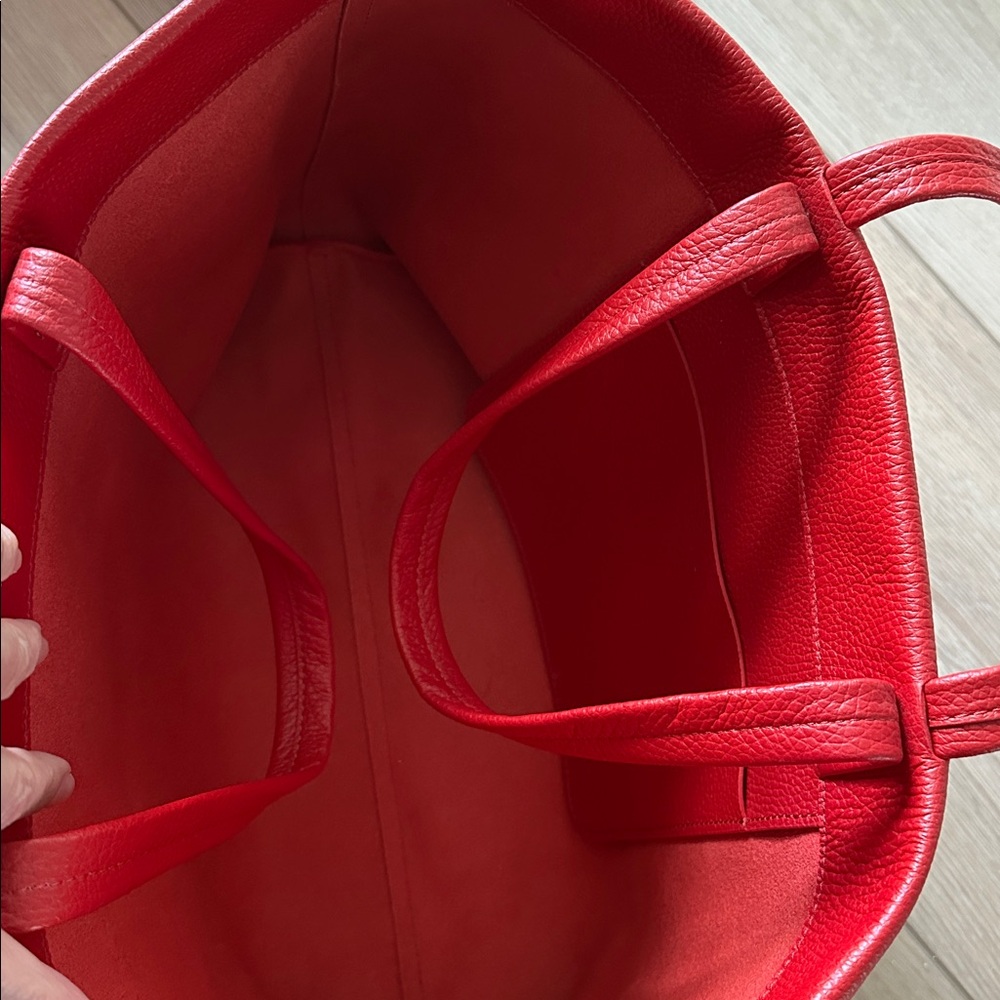 NWOT CUYANA Easy Tote Dbl Handle Limited Edition Crimson Red Leather Bag - Picture 8 of 9